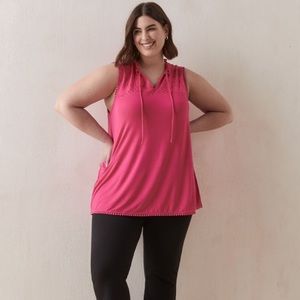 Plus Size 4X Sleeveless top with eyelet yoke, In Every Story
